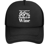Cappello Tonight's Forecast 99 Chance of Wine Retro Moda Cappello Unisex Flessibile Berretto Uomo per Adulto Tennis Caccia
