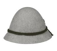 Cappello Tradizionale - Cappello da Montagna in Feltro di Lana - Cappello da Caccia con Cordoncino - Cappello da Pastore con Fascia Interna - Cappello di Feltro Estate/Inverno Grigio 58 cm