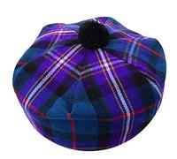 Cappello tradizionale scozzese Tam o' Shatner in lana acrilica Tammy Pom Pom Taglia Unica Vari Tartans Beret Balmoral Flat Kilt Bonnet Jimmy Hats, Berretto piatto, Tartan massonico, L/XL