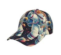 Cappello Trucker Astronauts Cats in Space Pattern Black Hip Hop Cappllino Sole Estivo Cappellino da Baseball Casual Cappello A Palla per Regali Sport Viaggi
