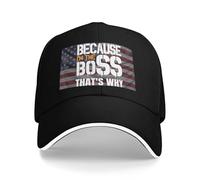 Cappello Trucker Because I'm The Boss That's Why Black Cappellino da Baseball Sole Estivo Cappello A Palla Regolabile Baseball cap per Fitness Viaggi Sport