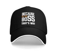 Cappello Trucker Because I'm The Boss That's Why Black Cappello A Palla Classico Berretto da Baseball Sole Estivo per Regali Fitness attività All'Aperto