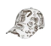 Cappello Trucker Coffee And Desserts in Style of Vintage Berretto Palla Regolabile Cappellino da Baseball Sole Estivo Hip Hop Cappllino per attività All'Aperto Regali Fitness