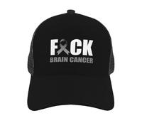 Cappello Trucker Fuck Brain Awareness Gray Ribbon Berretto Palla Unisex Berretto da Baseball Sole Estivo Cappello A Palla Fitness per Regali attività All'Aperto