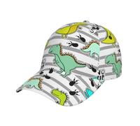 Cappello Trucker Funny Dinosaurs On Stripes for Cappello A Palla Unisex Cappellino da Baseball Casual Berretto Palla per Sport Viaggi attività All'Aperto
