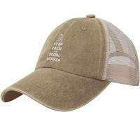 Cappello Trucker Keep Calm Im A Social Worker Hip Hop Cappllino Casual Cappello A Palla Classico Berretto Palla per Fitness Sport attività All'Aperto
