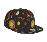 Cappello Trucker Magic Items Cartoon Magical Symbols Game Black Cappellino da Baseball Sole Estivo Cappello A Palla Regolabile Hip Hop Cappllino per Sport Regali Fitness
