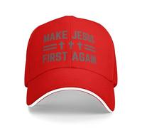 Cappello Trucker Make-Jesus-First-Again Christianty God 2024 Bless America 2025 Cappello A Palla Classico Cappellino da Baseball Unisex per attività All'Aperto Fitness