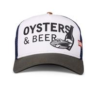 Cappello Trucker Mesh Costal HFT Oysters & Beer Bianco/Oliva Alto Fitted