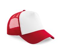 Beechfield® B640B Junior Snapback Trucker, Classico Rosso / Bianco, Etichettalia unica
