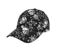 Cappello Trucker Skulls Thorns Roses And Vines Gothic Vintage Cappellino da Baseball Unisex Cappello A Palla Classico Berretto da Baseball per attività All'Aperto Sport Regali