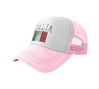 Cappello Trucker Vintage Italia Italian Flag Italy Italiano Cappellino da Baseball Sole Estivo Cappello A Palla Casual Baseball cap per Fitness Regali Sport