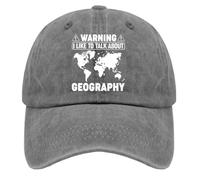 Cappello Trucker Warning I Like To Talk About Geography Cappellino da Baseball Unisex Berretto da Baseball Regolabile Hip Hop Cappllino per Viaggi Fitness attività All'Aperto