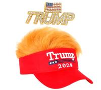 Cappello Trump 2024, Regolabile con Spilla, da Uomo per Sport, Viaggi all'Aperto, Golf - Rosso, M
