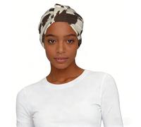 Cappello turbante annodato stampato in pelliccia di mucca, comodo berretto protettivo per il sonno, per casa, lavoro, viaggi, comfort