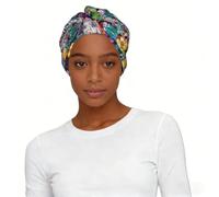 Cappello turbante colorato con stampa succulenta 1, morbido, elastico, alla moda, per la perdita dei capelli e lo shopping quotidiano