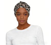Cappello turbante da donna con stampa leopardata, morbido ed elasticizzato, alla moda, per la perdita dei capelli, per lo shopping quotidiano