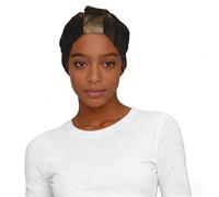 Cappello turbante da donna in legno marrone stampato, morbido ed elasticizzato, alla moda, per la perdita dei capelli e lo shopping quotidiano