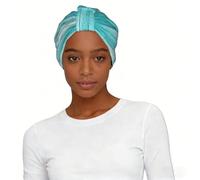 Cappello turbante da donna stampato con assi di legno, morbido copricapo elasticizzato alla moda, per la perdita dei capelli e lo shopping quotidiano