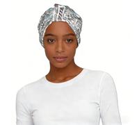 Cappello turbante da donna stampato in stile monocromatico, morbido, elasticizzato, alla moda, per la perdita dei capelli e lo shopping quotidiano