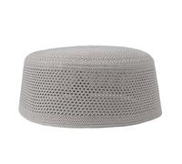 Cappello turbante in cotone lavorato a maglia per gli uomini traspirante Kufi Cappello da preghiera Ramazan Hijab Caps Cappello con teschio arabo, GY, XL