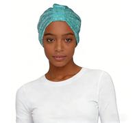 Cappello turbante pre-legato stampato a forma di piccole mattonelle, leggero copricapo elegante, per donne che dormono