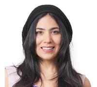 Cappello Uncinetto Slouchy Oversize da Donna, Berretto Uomo 100% Cotone, Cappello Rasta Tam per Capelli Dreadlock Nero