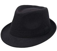 Cappello unisex classico Manhattan strutturato Trilby Fedora Cappello Panama Derby Hat (nero), nero, L