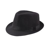 Cappello unisex classico senza tempo Manhattan Fedora per uomo donna cappello da gangster trilby cappello estivo cappello da sole a tesa corta Fedora Panama Jazz Cap nero