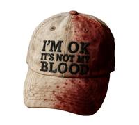 Cappello unisex con stampa di sangue e scritta "I'm Fine, It's Not My Bloody" (UK, Alpha, taglia unica, cachi)