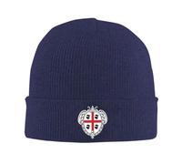 Cappello Unisex Con Stemma Della Bandiera Della Sardegna - Italia Sardegna Stampa Cappelli Invernali Lavorati Maglia Berretto Caldo Lavorato Maglia, Tinta Unita Berretti Cal Con Arricciatura Blu Navy