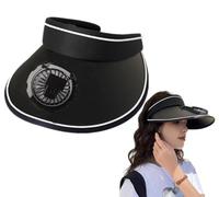 Cappello unisex con ventola di ricarica USB, visiera di raffreddamento con ventola regolabile a tre velocità, ampia area di protezione solare, cappello estivo con fibbia, cappello da sole UPF 50+,