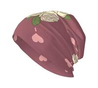 Cappello unisex da adulto, con rosa dell'amore, lavorato a maglia, morbido, confortevole e traspirante, per tutte le stagioni