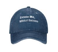Cappello Unisex Excuse Me, While I Succeed Flessibile Trendy Visiera Stile Streetwear Cappellino da Baseball per Adulto Uomo Festa del papà