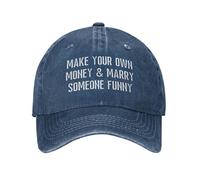 Cappello Unisex Make Your Own Money And Marry Someone Funny Stile Streetwear Retro Cappello Hiphop Moda Cappellino da Baseball per Amico Caccia Compleanno