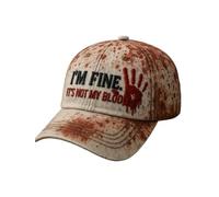 Cappello unisex per Halloween, con scritta "I'm Fine, It's Not My Blood Bloody" (UK, Alpha, taglia unica, beige)