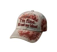 Cappello unisex per Halloween, con scritta "I'm Fine, It's Not My Blood Bloody" (UK, Alpha, taglia unica, grigio)