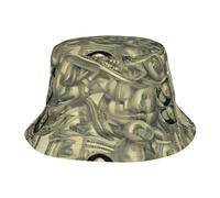 Cappello universale a tesa larga con stampa del segno del dollaro cappello a benna protezione solare comodo avventure all'aperto nero