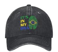 Cappello Uomo Baseball,Il Brasile È nel Mio Dna Berretto da Baseball Bandiera Brasiliana Running Hippie qualità Trucker Cappello da Uomo Adulto Casual Protezione Solare Snapback cap,Regali Fidanzato