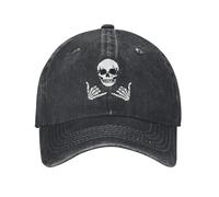 Cappello Uomo Baseball,Moda Scheletro Gotico Strada Berretti Baseball per Gli Uomini delle Donne in difficoltà Denim Snapback cap Halloween Tutte Le Stagioni Cappelli Viaggio cap,Regali Fidanzato