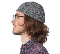 Cappello Uomo Berretto Kufi Hat - Cappello Teschio 100% Cotone Uncinetto Chimio Cappello Beanie Musulmano Mix Nero