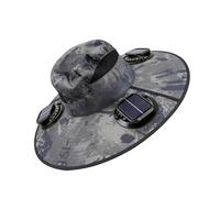 Cappello Uomo,Cappello da Sole con 3 Ventole, Ricarica Solare USB, Cappellino da Esterno Ricaricabile UPF 50+,Tesa Larga Cappello per Esterni Safari Cappello da Sole per Esterno Escursionismo