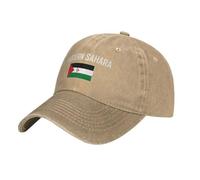 Cappello Uomo Donna Con Visiera Mappa Della Bandiera E Carattere Del Sahara Occidentale - Cappellino Estivo Abbigliamento Da Strada, Berretto Regolabile Baseball Unisex 100% Cotone Per Sport, Tennis