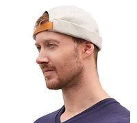 Cappello Uomo E Donna Hip Hop in 100% Cotone, Berretto Invernale Hipster Senza Visiera con Risvolto, Cappellino da Skate Moda Giapponese Avorio