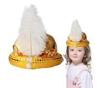 Cappello Uomo | Fascia per la testa degli uomini sultano - Con cappello a turbante Principe di piume e perle Splendido design con paillettes per oggetti di scena per foto dall'aspetto brillante