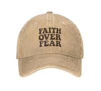 Cappello Uomo Fede Cristiana Oltre la Paura Casual Berretto da Baseball Cappello da Camionista Estivo Crema Solare Palestra Snapback cap Unisex-Adolescenti Divertenti Berretti da Baseball Regali