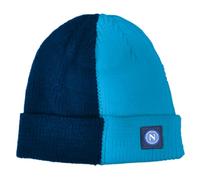 Cappello Uomo Invernale Compatibile Napoli Calcio Ufficiale Modello Cuffia Berretto a Maglia Bicolore Blu/Azzurro Zuccotto