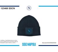 CAPPELLO UOMO LANA SKIPPER MAGLIA PATCH PELLE RICAMATO ENZO CASTELLANO SSC NAPOL