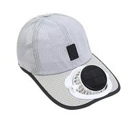 Cappello ventilato caricato solare con fasce regolabili 4-8H Durata di raffreddamento Avventure all'aperto Gear Design leggero Cappello ventola di raffreddamento ad energia solare, Grigio chiaro