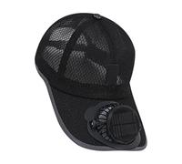 Cappello ventilato caricato solare con fasce regolabili 4-8H Durata di raffreddamento Avventure all'aperto Gear Design leggero Cappello ventola di raffreddamento ad energia solare, Nero , Taglia unica